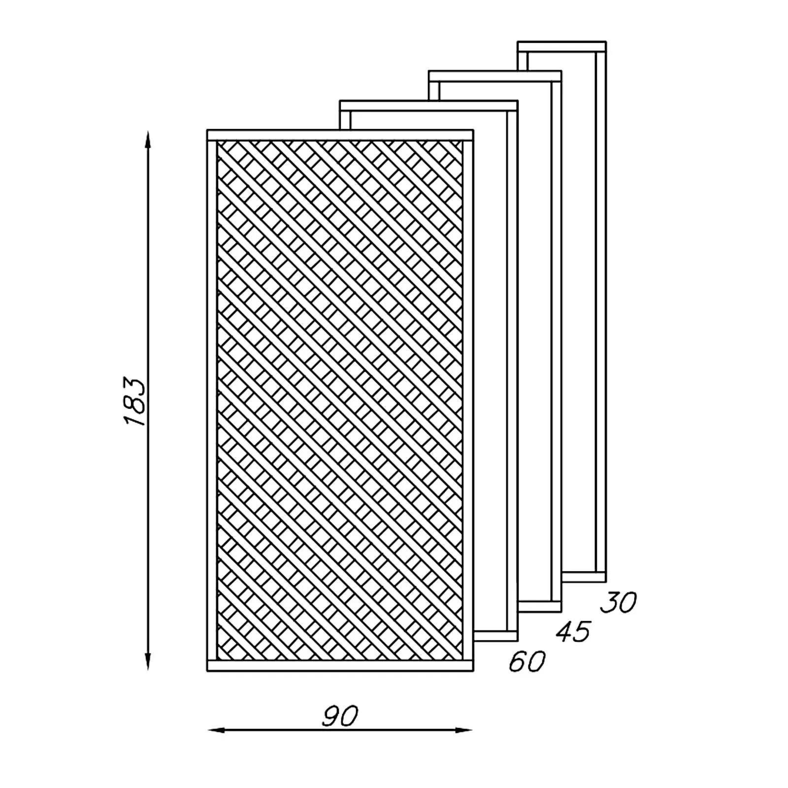 Privacy Diamond Trellis h183 x 150 cm