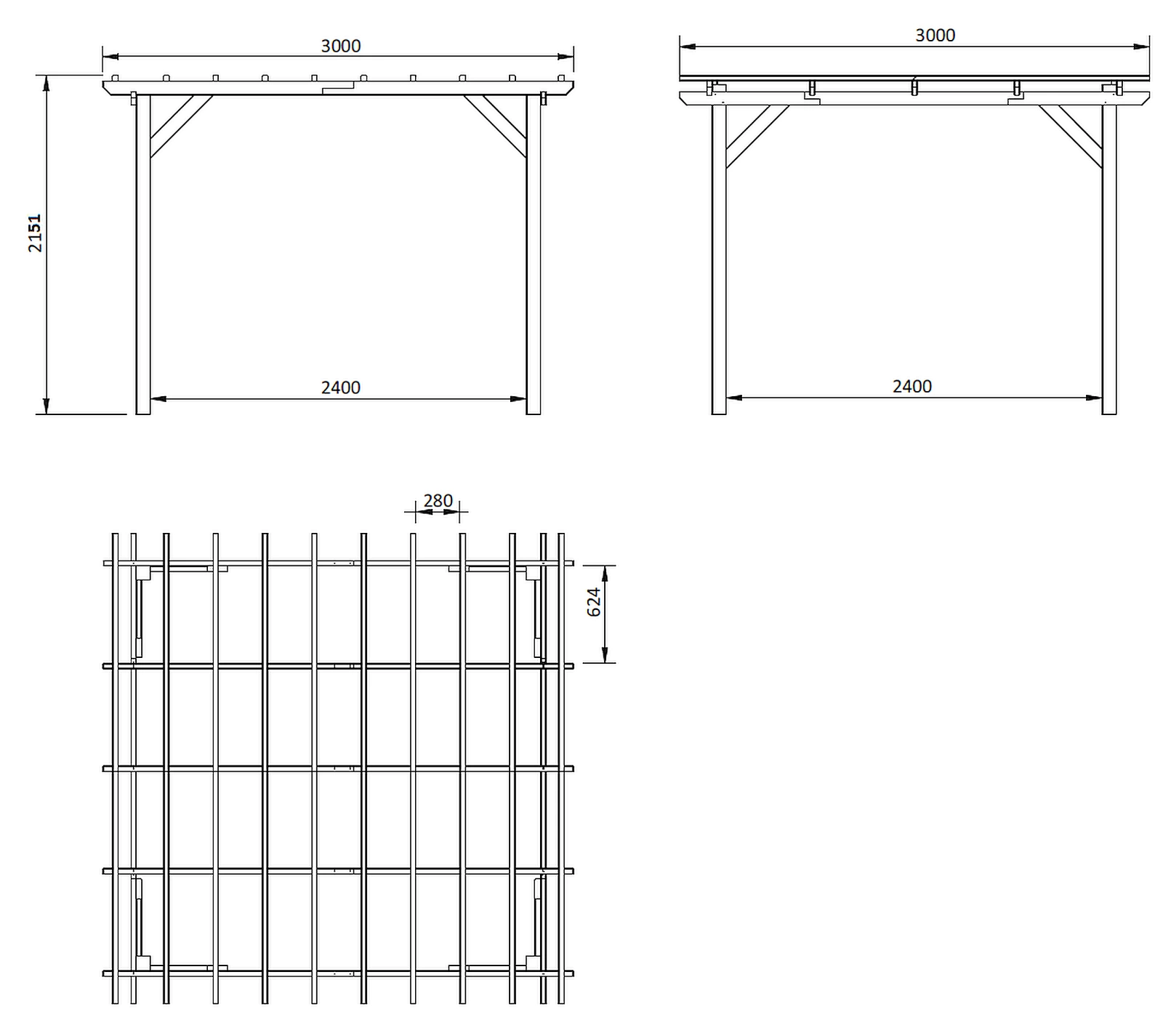 Traditionelle Pergola aus Holz Henley
