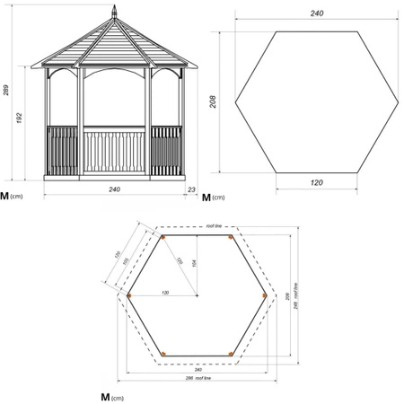 Gazebo Appleton con tejas