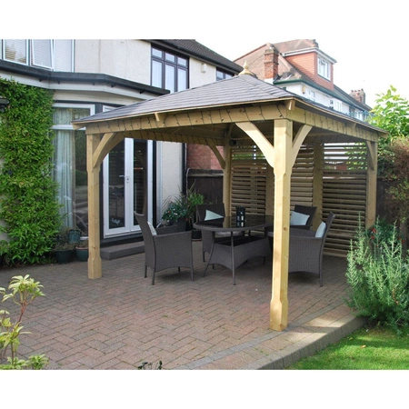 Gazebo Cotswold Con Pannello Veneziano h296 x 373 x 298 cm