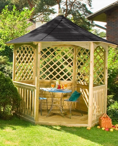 Gazebo Esagonale Winchester con tegole canadesi Grande