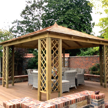 Gazebo in legno con traliccio Rimini